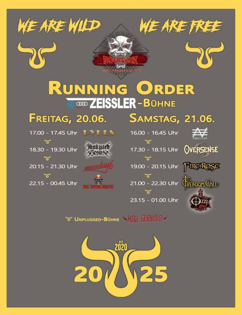 Running Order 2025